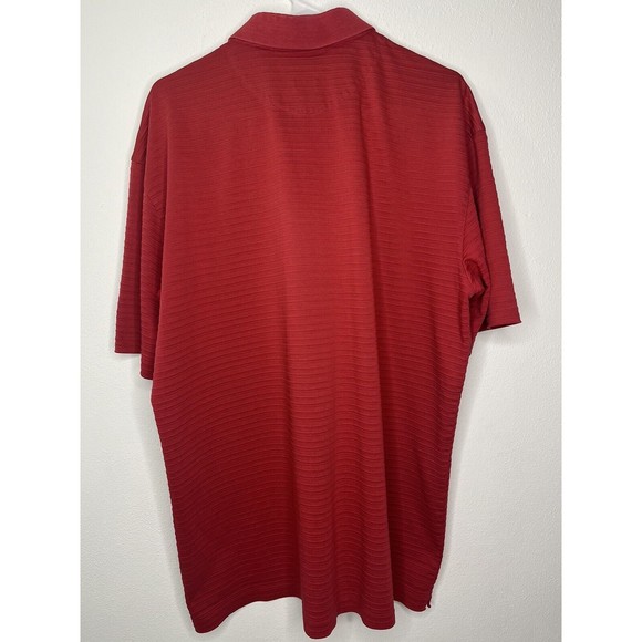 Nike Golf Tiger Woods Collection Polo Shirt Dri Fit Red Striped Mens Size XL - Picture 8 of 16